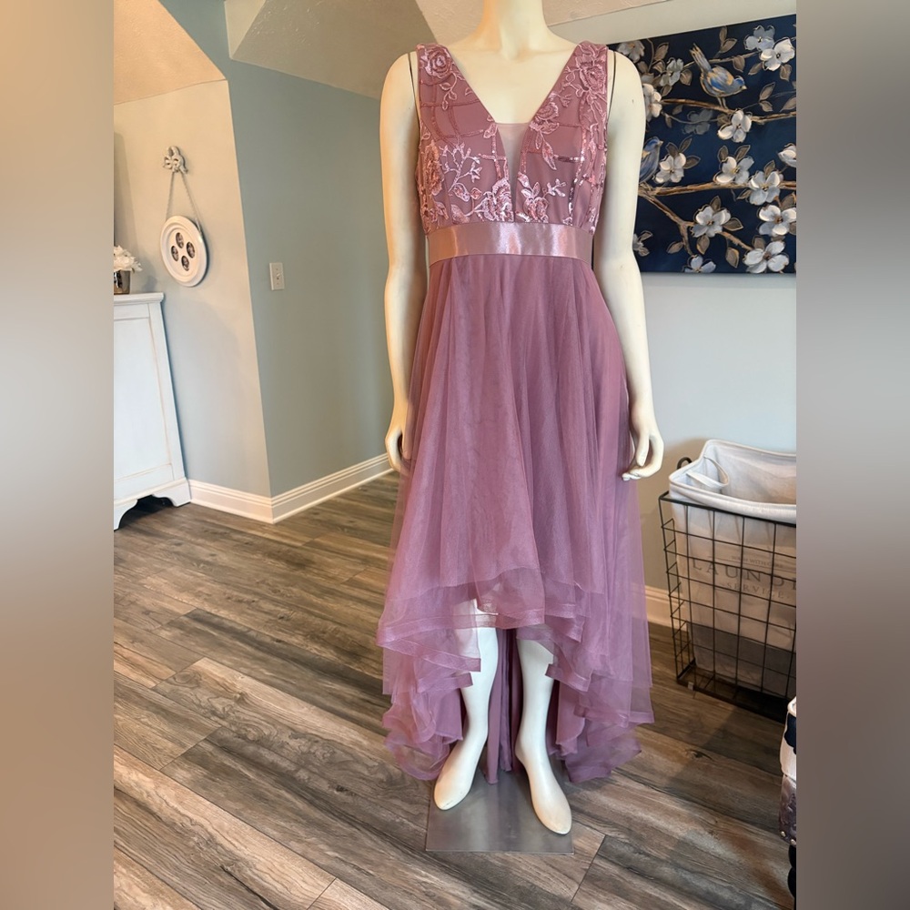 Ever Pretty Pink Asymmetrical High-Low Sleeveless Dress light plum sz12